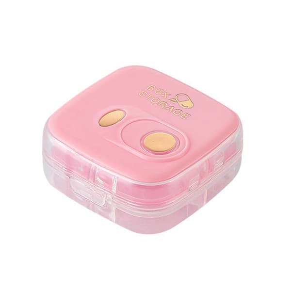 8-Compartment Travel Pill Box - Waterproof Medicine Organizer Red