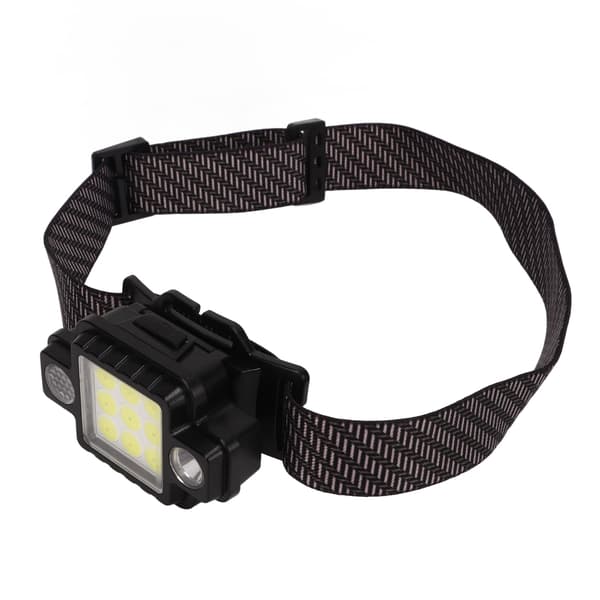 LED Hodelykt USB Magnetisk Ultralett COB Multifunksjon ABS Frontlykt Rødt Blått Lys Utendørs Natt