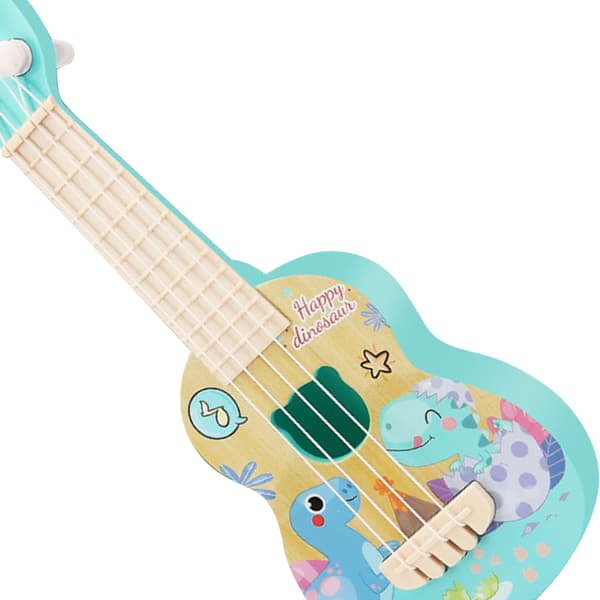 Ukulele Gitarrleksak för Småbarn Tecknad Mini 4 Strängar Barn Pedagogiskt Musikinstrument Dinosauriemönster
