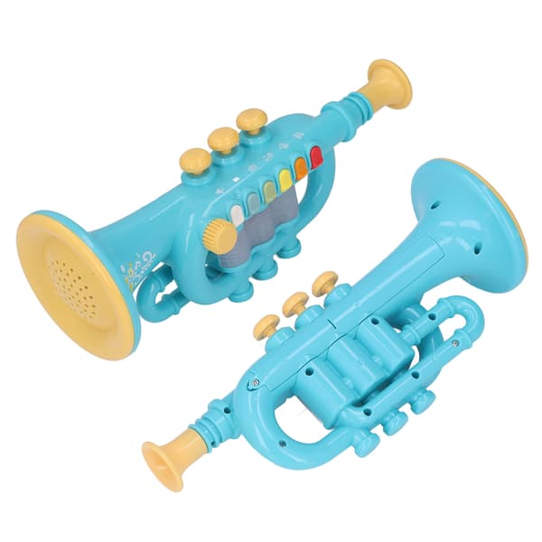 Dynamisk Lys Musikinstrument Horn Legetøjsgave med Snøre - Blå (3+ år)
