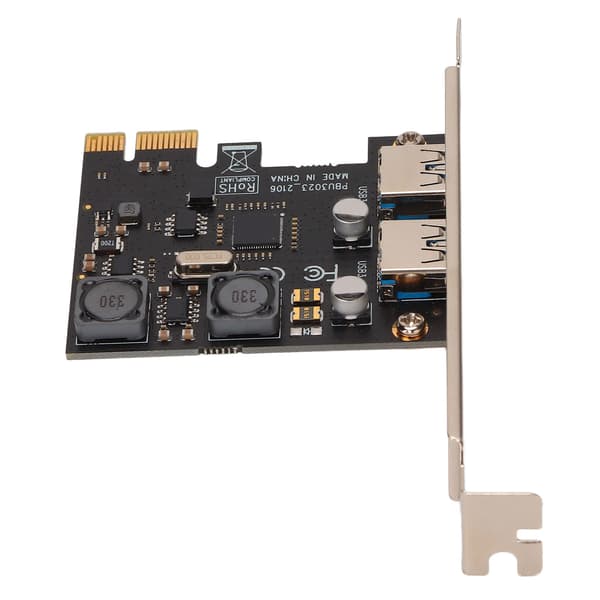 PCIE til USB 3.0 Udvidelseskort 2 Port Høj Effekt Induktor Lukket Interface