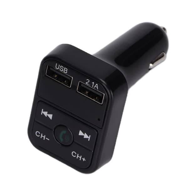 Bluetooth 5.0 FM-sender Trådløs adapter MP3-afspiller Dobbelt USB hurtigoplader til iOS