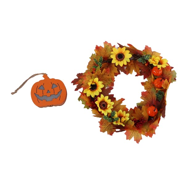 Græskar Lys Krans Efterårsblomst Ranker Guirlande Halloween Dekorative Tilbehør