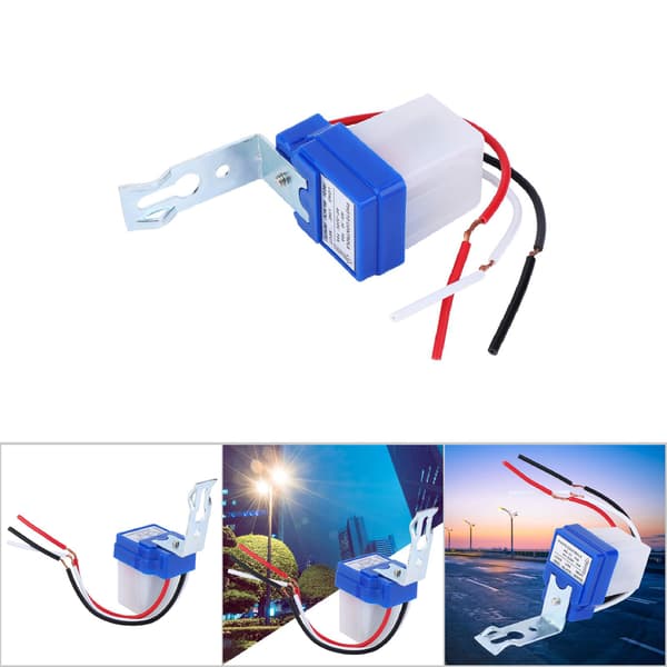 2 stk. Automatisk lysbryter utendørs gatefotocellesensorbryter AS-10A 220V AC