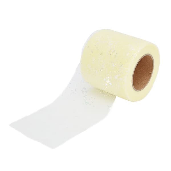 Tyullstoff 25 Yards 6 cm Polyestermateriale Lett Bærbare Tyullruller for Klesdekorasjon Lys Gul