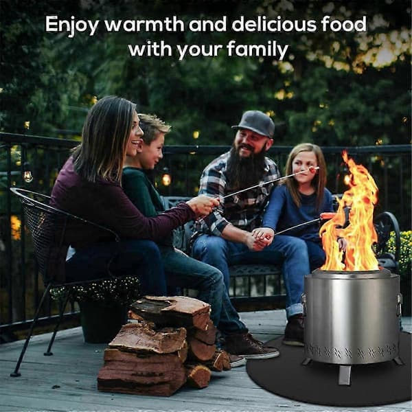 Bålpanneunderlag, Dobbeltsidig Brannsikker Bålpanneunderlag Rund Grillmatte for Under Grill 36 Tommer