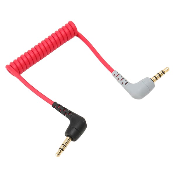 TRS til TRRS 3,5 mm han vinkel kabel til BOYA Rode SC7 iPhone Smartphone