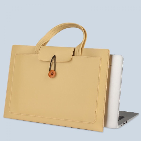 Muodikas naisten kannettava Ipad-säilytyslaukku 14 tuuman Apple Macbook Liner -laukku sitruunakeltainen