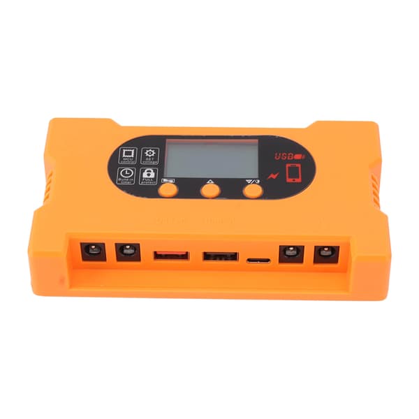 12V 24V Solarladdningsregulator Dubbel USB Typ C Snabbladdning LCD-skärm 10A Batteriregulator