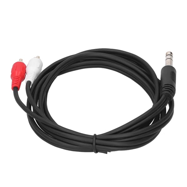 6,35 mm han til dobbelt RCA han lydkabel 1,5 m adapter konverter splitter