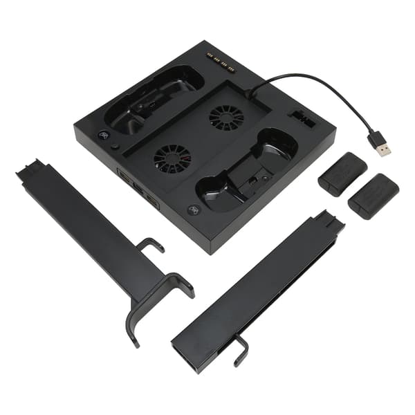 Xbox Series S Konsol Controller 5 i 1 Vertikal Ladestation med Køleventilator