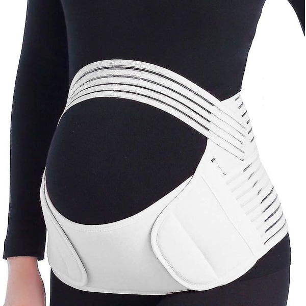 Uppgradera graviditetsbälte - Graviditetsstöd - Midje-/rygg-/bukband, Magstag med justerbar/andningsbar, stor, vit