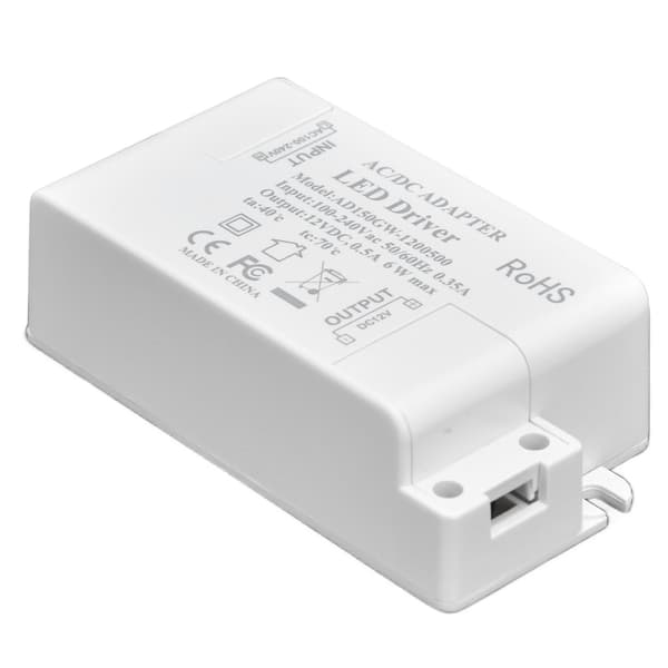 LED-drivrutin ingång AC100‑240V 0,35A utgång DC12V 0,5A 6W LED-transformator för badrum