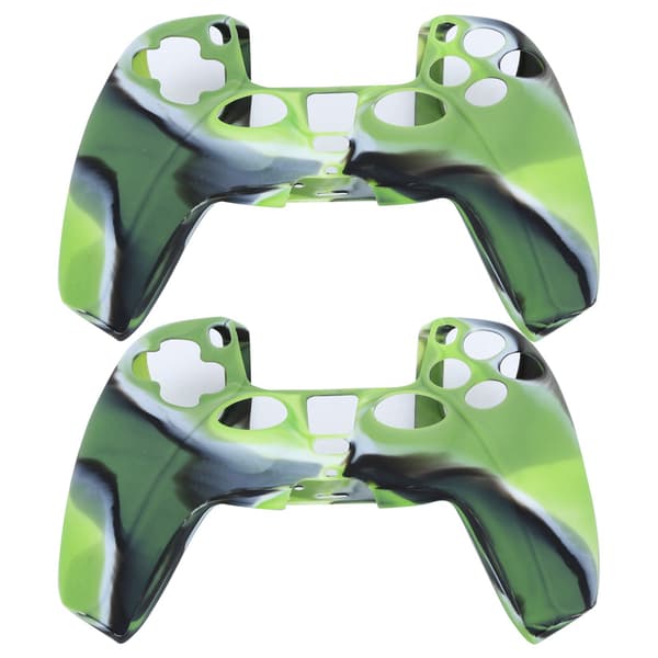 2 stk. Gamepad beskyttelsescover Camouflage silikone etui til PS5 Game Controller Camo Grøn