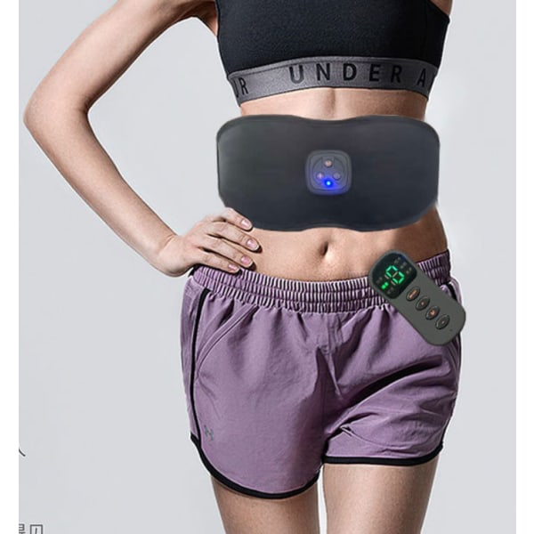 Bälte för bukmuskelmassager, bukbälte, fitness , anordning för minskning av magfett (LAM-518 uppladdningsbart bälte med digital display),
