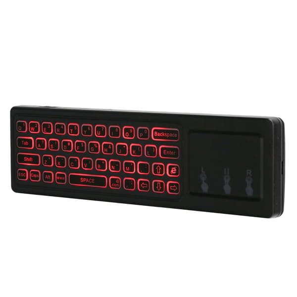 Air Remote Mouse Keyboard 2.4G 6 Akser Gyroskop Touchpad Baggrundsbelyst til Android Smart TV Box PC Standard Edition