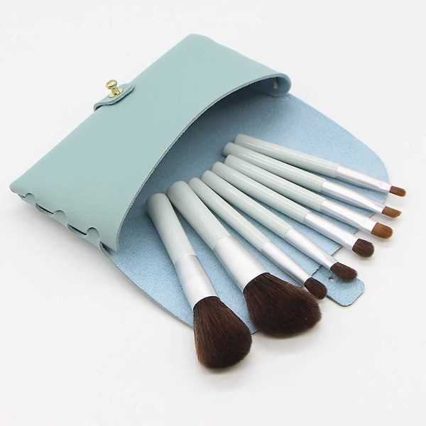 8 Pack Mini Travel -meikkisivellinsarja set kasvomaalilla tytöille, Blending Brush Eyeliner -kasvopuuterisiveltimet Light Blue