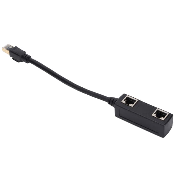 Ethernet Splitter CAT8 Netværkskabel Adapter Sort Holdbar Stabil Pålidelig til Hjemmekontor