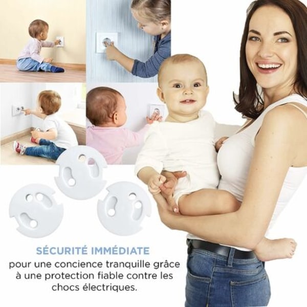 Franska baby -skydd baby -elektriska uttagsskydd-barnsäkerhet-roterande mekanism 10 st