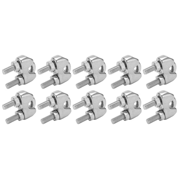 10 stk. 3/16 tommer M4 rustfritt stål vaierkabelklemme U-bolt salfeste