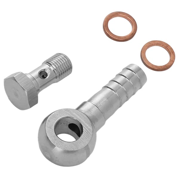 M10x1.0 til 1/4 tomme bremseslange banjo bolt adapter med skiver til rørledningsforbindelser