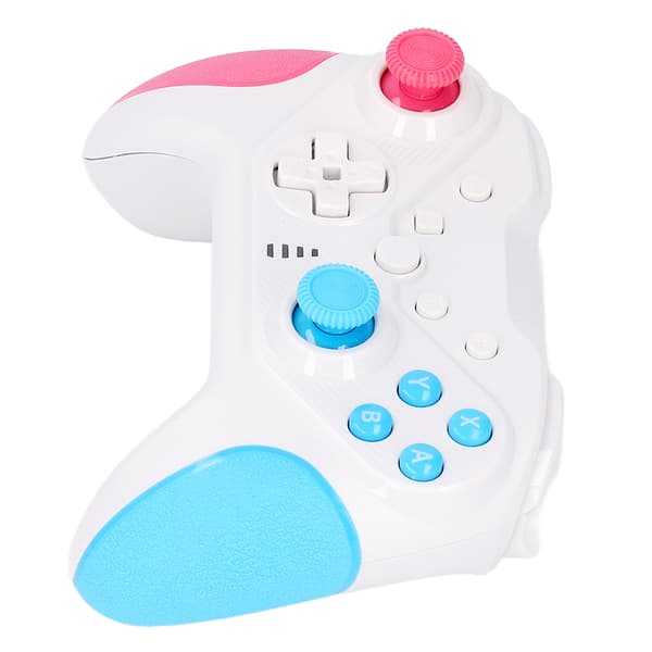 Kablet USB-spillkontroller 4 programmerbare knapper 6-akset sensor konsoll rosa blå