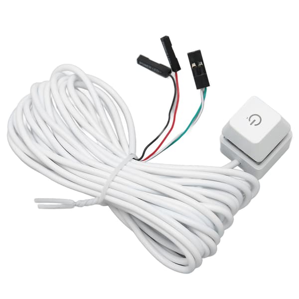 Blå Bakgrunnsbelyst Mekanisk PC Strømbryter Plug and Play 4 Meter Kabel for Stasjonær Gaming Kontor