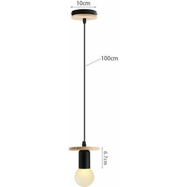 Lysekrone Moderne Pendelbelysning E27 Suspension Lysarmatur Justerbar Soveværelse Stue, Sort - Sort