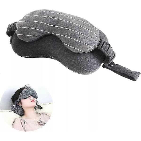 2 i 1 Ögonmask Resekudde U-formad Sovögonmask Sovnackstöd light grey