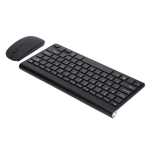 Trådløs 2.4G USB Ultraslank Ergonomisk Slidstærk Tastatur og Mus Combo til Notebook Computer Sort