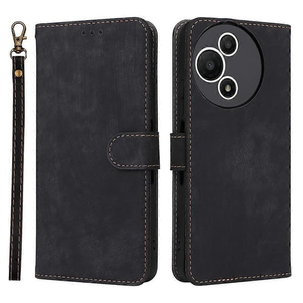 Wallet Case for TCL 60 SE NxtPaper 5G with RFID Blocking, PU Leather, Phone Case with Stand and Strap, Black