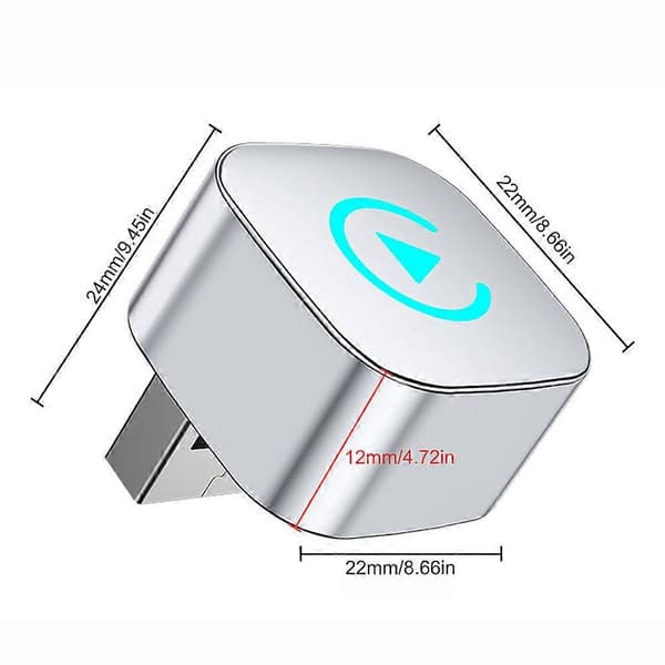 2-i-1 trådløs adapter konverterer kablet til trådløst for CarPlays Androids Auto USB Plug Play Smart stemmekringkasting Black