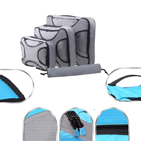 Compression Packing Cubes Bag för resor Expanderbar packbox gray