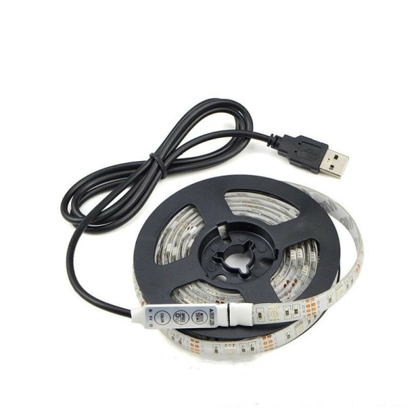 LED värikäs valonauha USB värillinen taustavalonauha (3 metriä + ohjain + 24 näppäintä kaukosäädin)