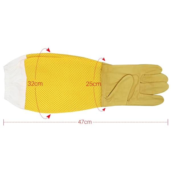 Beekeeper Gloves Protective Sleeves Ventilated Professional Anti Bee for Beekeeping Beekeepers Prevent Beehive Tools XL
