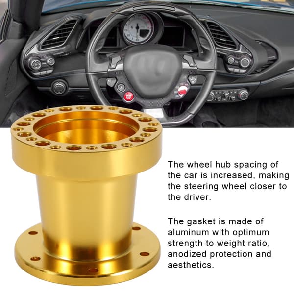 3 tommer Universal Bilrat Nav Aluminium Spacer Adapter Kit Guld