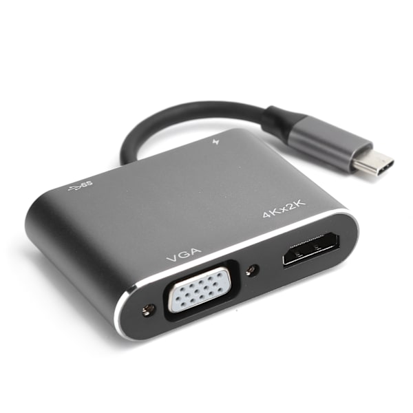 USB C til HDMI VGA USB 3.0 Dockingstasjon 4 i 1 Konverter 4K