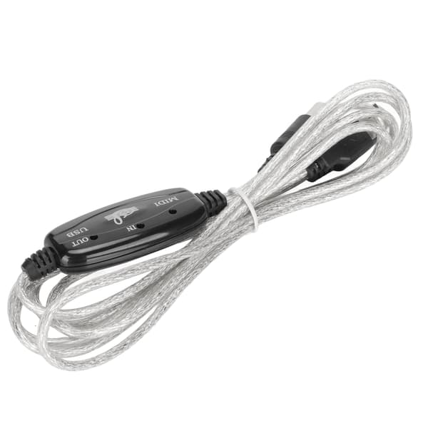 USB MIDI-kabel 2,2yd 16 kanaler PC-gränssnitt LED-strömindikator