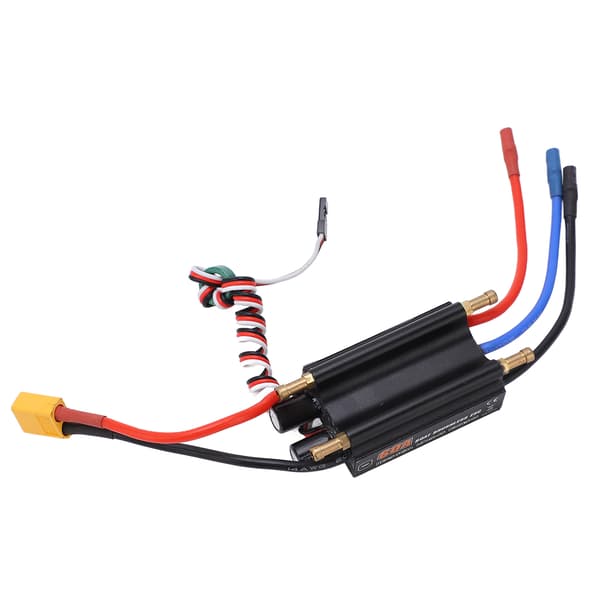 60A Brushless ESC Vandtæt RC Båd Elektronisk Hastighedsregulator XT60 Stik BEC Switch Sort