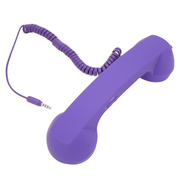 Retro Strålingssikker 3,5 mm Kablet Headset Lilla Smartphone Computer
