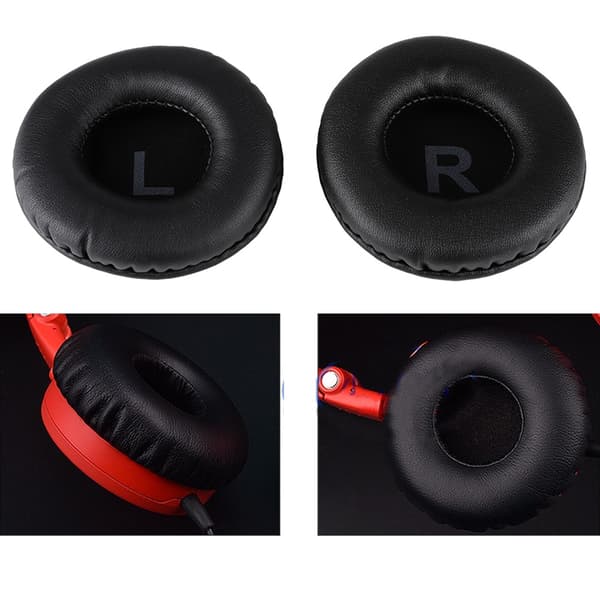 2 stk. 80 mm universelle erstatningsøreputer L R-merke hodetelefoner headset