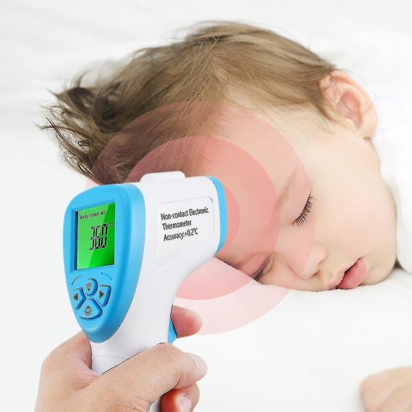 Berøringsfri infrarød laser pandetemperaturværktøj til voksent barn Digital temperaturmonitoralarm