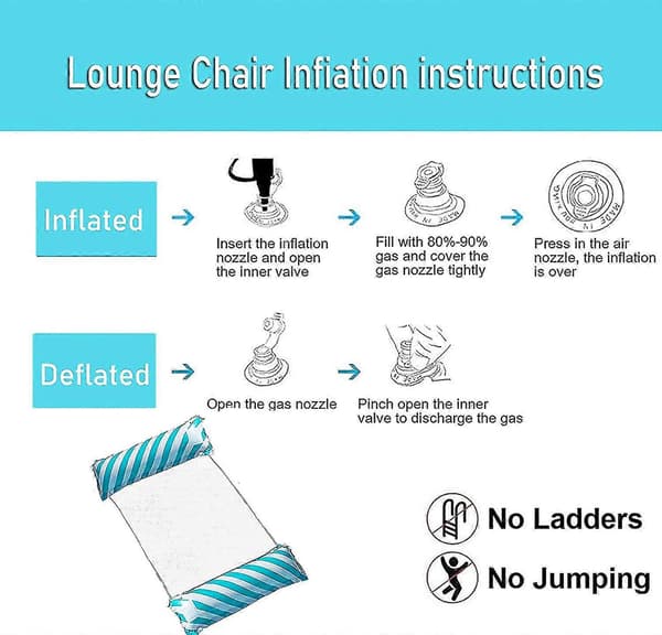 Floating Hammock, 4-in-1 Inflatable Hammock Pool Inflatable Water Hammock, Foldable Floating Hammock Ultralight
