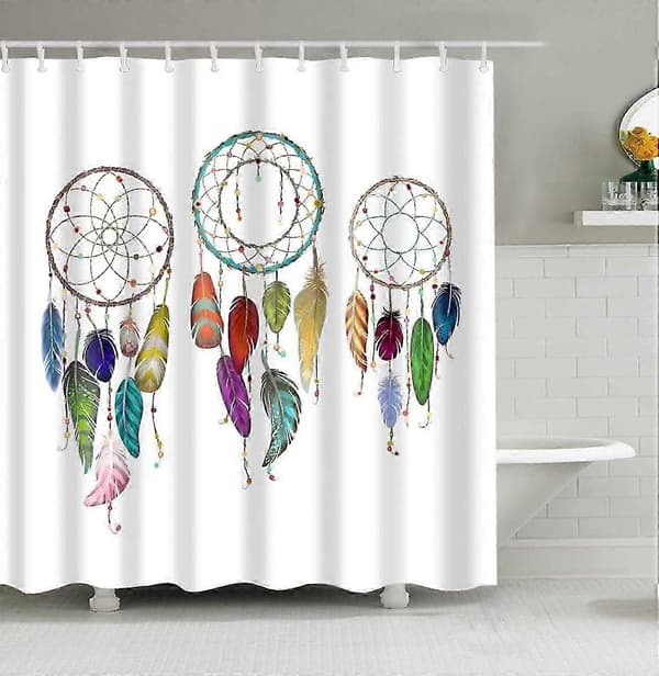 Trykt polyester bruseforhæng - 180*180 (Q10566 model) - God