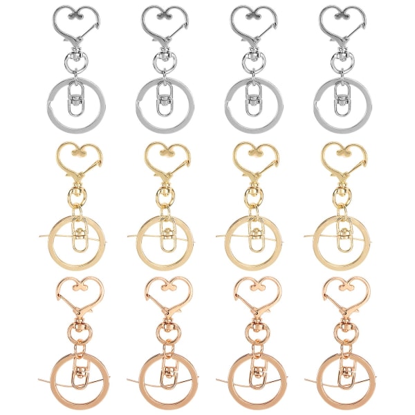 12 st elektropläterade metallnyckelringar Nyckelhängen Nyckelringar för vänner