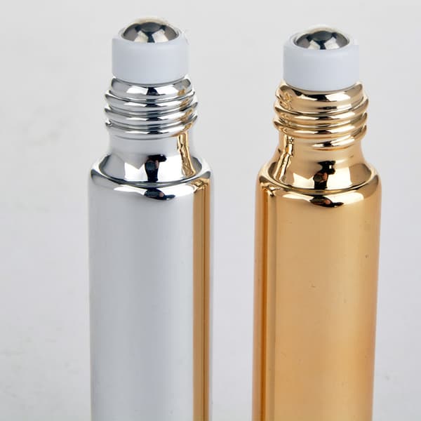7 st påfyllningsbar parfymflaska glas eterisk olja rollerflaskor bärbar lätt tom roll-on flaska för resor 5 ml silver
