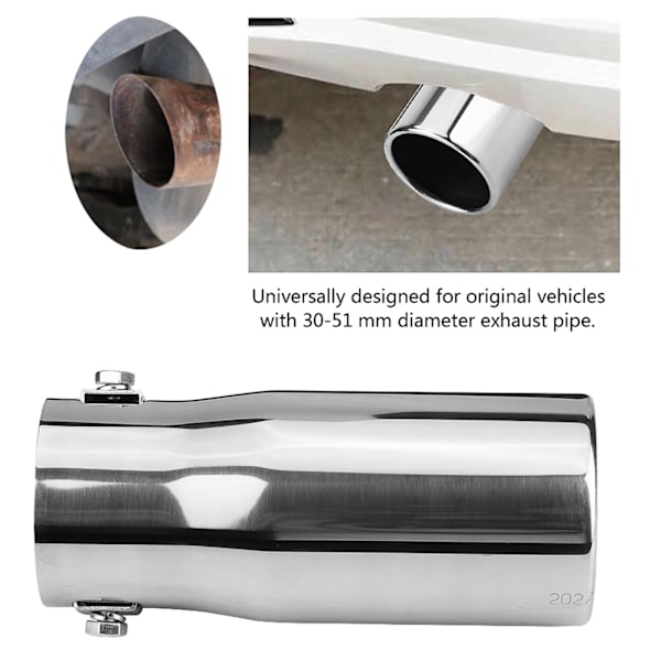 Bilmodifikasjon Eksoslyddemperrør i rustfritt stål Bakre enderør Flatt