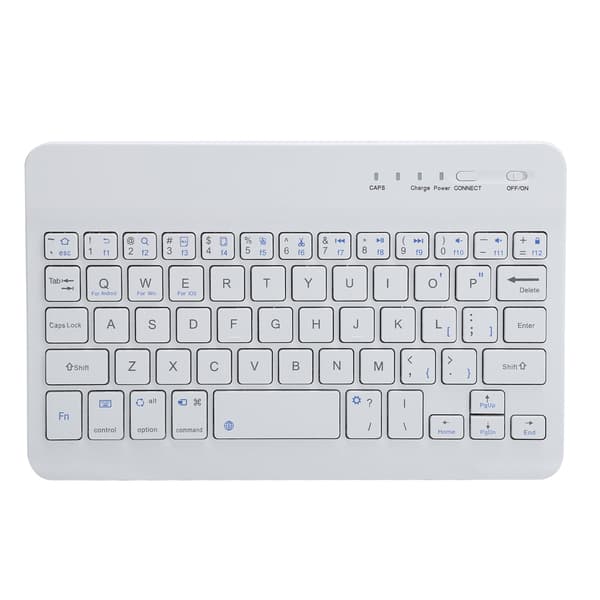 Mini Bluetooth Tastatur 59 Taster Bærbar Tablet Computer Hvid 7in HB028