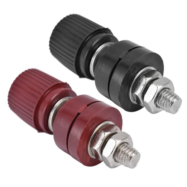 10 par M6 32mm Spændingsregulator Terminalblok Bindingsstolpe 0V-380V Rød Sort