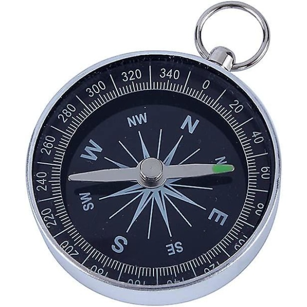Kompass med vit urtavla, 45 mm bärbar fickkompass i aluminium Överlevnadskompass med hög precision för utomhuscamping, sportnavigering